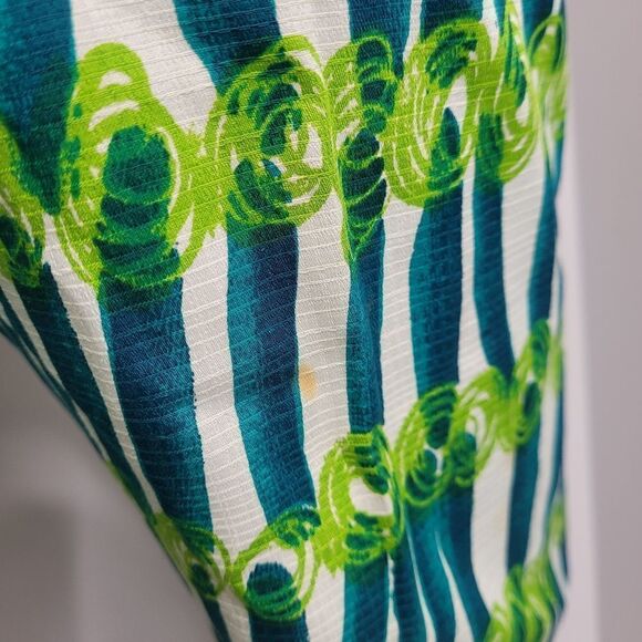 VINTAGE 60s pants Tat Saunders‎ abstract blue and green high waist S - Picture 5 of 13